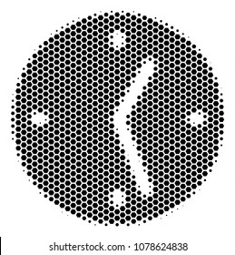 Halftone hexagon Clock icon. Pictogram on a white background. Vector mosaic of clock icon created of hexagon spots.