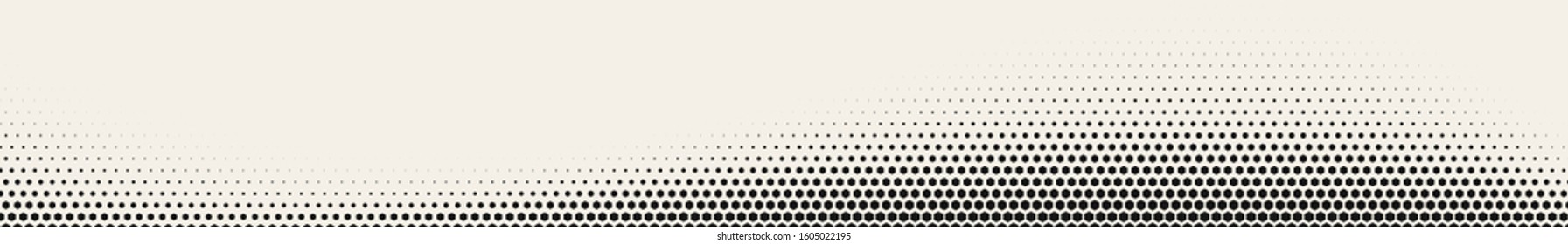 Halftone Hexagon Fade Effect. Halftone Hex Simple Pattern. Pop-Art Halftone Gradient. Vector Illustration. Dynamic Retro Background.