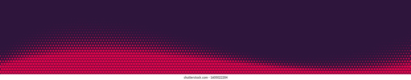 Halftone Hexagon Fade Effect. Retrowave Technology Background. Halftone Hex Simple Pattern. Pop-Art Halftone Gradient. Vector Illustration. Dynamic Retro Tech Wallpaper.