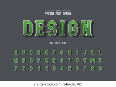 Halftone hexagon font and alphabet vector, Digital writing style typeface letter and number design, graphic text on background