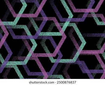 Patrón de Vector sin costuras geométrico hexagonal de semitono. Repita el Diseño gráfico de fondo de panal. Formas hexagonales punteadas degradadas. Fondo de pantalla moderno. Abstractas estampado textil.