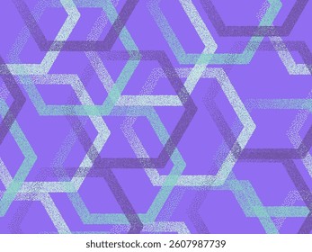 Halftone hexagon geometric seamless vector pattern. Hex pointillism background graphic design. Gradient grains hexagonal shapes. Decorative geometry ornament. Abstract textile print.