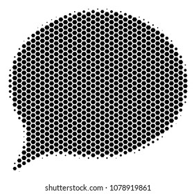 Halftone hexagon Hint icon. Pictogram on a white background. Vector mosaic of hint icon composed of hexagon items.