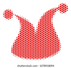 Halftone hexagon Joker Hat icon. Pictogram on a white background. Vector collage of joker hat icon designed of hexagonal elements.