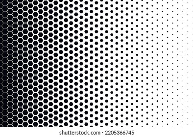 Halftone hexagon pattern. Abstract hexagonal background.