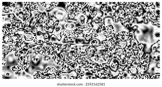 Halftone hexagon pattern. Random vector noise texture