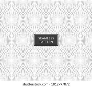 Halftone Hexagon Seamless Pattern in Modern style texture Vector file. Repeating geometric Hexagons pattern. Simple geometry graphic design for background.