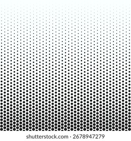 Patrón de gradiente lineal de Vertical hexagonal de semitono. Una disposición de Formas hexagonales negras.