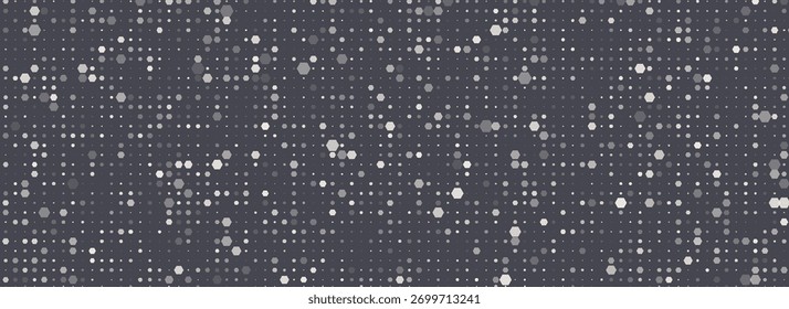 Halftone Hexagonal Pattern Vector Abstract Geometric Technology Background. Retro Colored Half Tone Hexagons Texture. Minimal Style Dynamic Tech.Wallpaper. Eps10