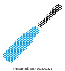 Halftone hexagonal Screwdriver icon. Pictogram on a white background. Vector pattern of screwdriver icon combined of hexagonal elements.