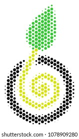 Halftone hexagonal Seed Sprout icon. Pictogram on a white background. Vector mosaic of seed sprout icon made of hexagon items.