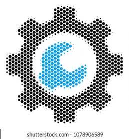 Halftone hexagonal Service Tools icon. Pictogram on a white background. Vector composition of service tools icon combined of hexagon dots.