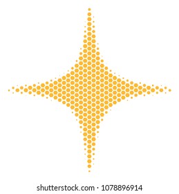 Halftone hexagonal Space Star icon. Pictogram on a white background. Vector pattern of space star icon combined of hexagon pixels.