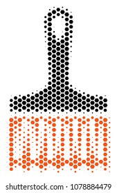 Halftone hexagonal Wide Brush icon. Pictogram on a white background. Vector composition of wide brush icon made of hexagonal pixels.