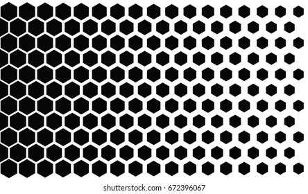 Halftone Hexagons Vector. Geometric Background