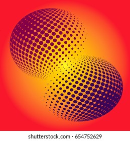 halftone in hot color vector 3d
