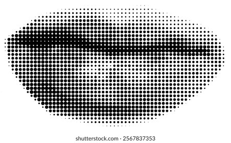 Halftone Human Lips Vector Illustration