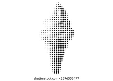 Halftone Ice Cream Cone in Black and White
