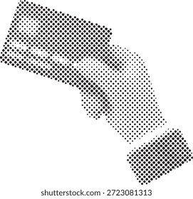halftone illustration of California map with dots