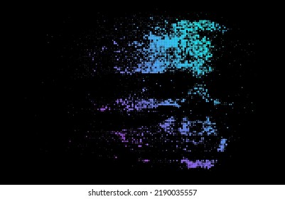 Halftone illustration of a fading  skull.  Grunge dark background . Artistic fantasy design with smooth transitions and colors.