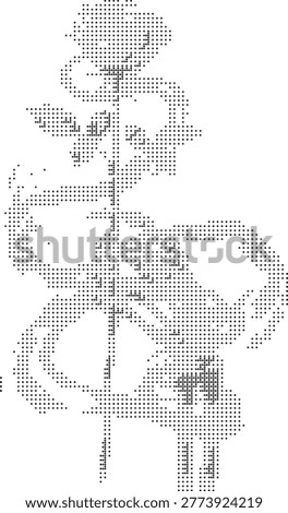 A halftone illustration of a graphic design element with aesthetic appeal