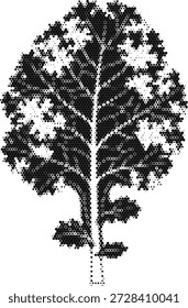 Halftone illustration of a growing tree with lush leaves, symbolizing environmental protection, personal growth, life, and natural wellness.