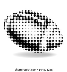 Halftone illustration of rugby ball