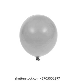 Ilustración de medio tono de un solo globo de fiesta en estilo monocromo. Mínimo elemento festivo para el diseño de celebración, decoración de cumpleaños, invitaciones y proyectos gráficos modernos.