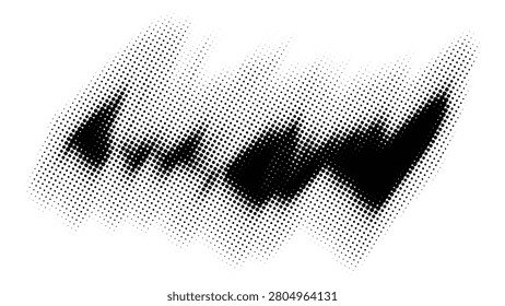 A halftone illustration of a train speeding along a track