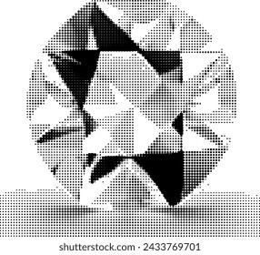 Halftone image of a diamond made with separated dots