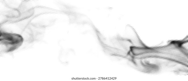 halftone image featuring a cloud pattern with contrasting dark and light areas, creating an abstract and textured background with a dotted effect