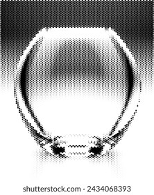 A half-tone image of a vase with pattern, resembling halftone dots.