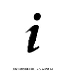Icono de información de semitono en estilo negro en negrita. Símbolo de puntos minimalista para ayuda, Asistencia, guía y diseño de interfaz de usuario sobre un fondo blanco limpio.