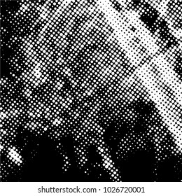 Halftone Ink Print Distress Background . Grunge Texture. Abstract Black and white illustration. Vector.