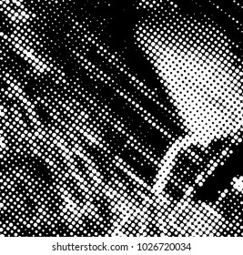 Halftone Ink Print Distress Background . Grunge Texture. Abstract Black and white illustration. Vector.