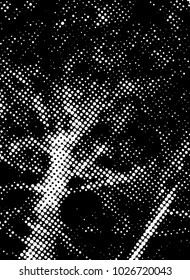 Halftone Ink Print Distress Background . Grunge Texture. Abstract Black and white illustration. Vector.