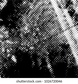 Halftone Ink Print Distress Background . Grunge Texture. Abstract Black and white illustration. Vector.
