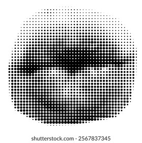 Halftone Kissing Lips Vector Illustration