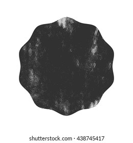 Halftone label. Grunge label. Vector illustration.