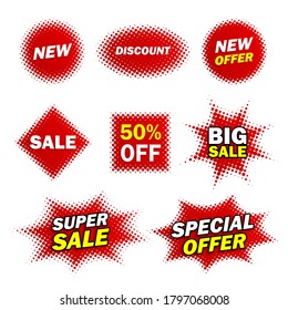 Halftone Label Sale Design, Vector EPS 10