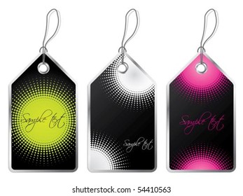 Halftone label set of three
