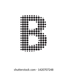 Halftone Letter "B" Vector Logo in Pop Art Style. New design