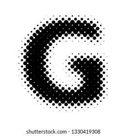 Halftone Letter "G" Vector Logo in Pop Art Style