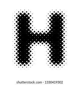 Halftone Letter "H" Vector Logo in Pop Art Style