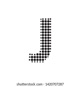 Halftone Letter "J" Vector Logo in Pop Art Style. New design