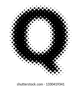 Halftone Letter "Q" Vector Logo in Pop Art Style