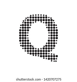 Halftone Letter "Q" Vector Logo in Pop Art Style. New design