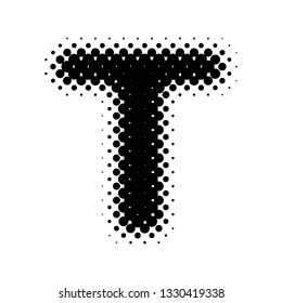 Halftone Letter "T" Vector Logo in Pop Art Style