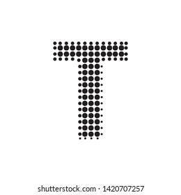 Halftone Letter "T" Vector Logo in Pop Art Style. New design