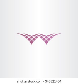 halftone letter w purple vector icon font